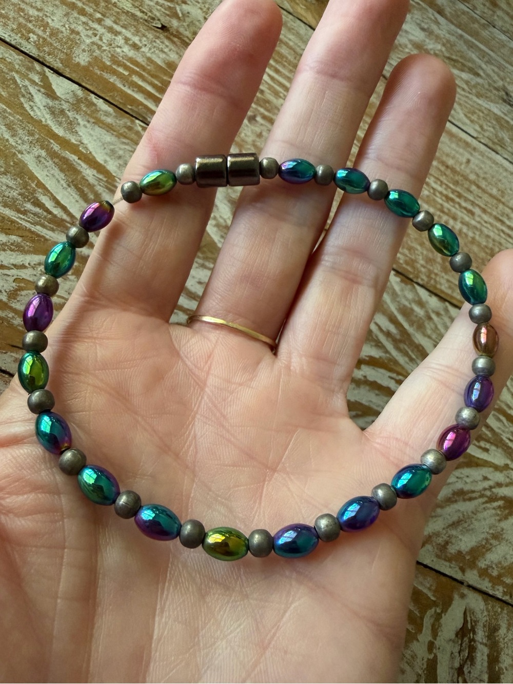 🌈💎 Rainbow Apatite Magnetic Anklet | Beautiful Blue, Purple & Green ✨ 🆕